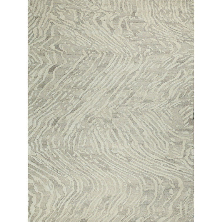Entro Handmade New Zealand Wool Beige/Ivory Area Rug