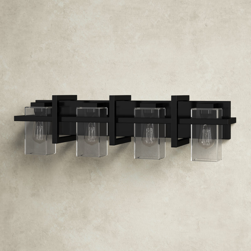 Midnight Black Steel 4-Light Dimmable Vanity Fixture