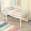 Lit mezzanine simple en bois avec échelle-306888627