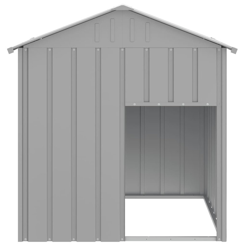 Niche pour chien d'extérieur en acier galvanisé gris clair, Gris