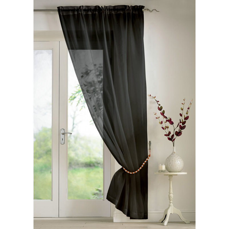 Billerica Sheer Curtain Single Panel, 145 W x 183 D cm, Lime
