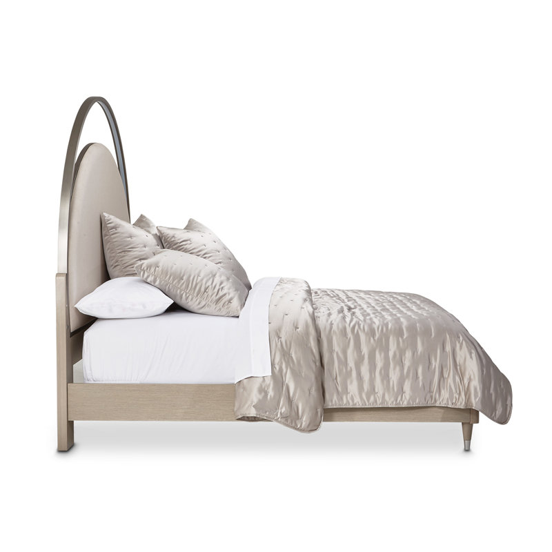 Eclipse Eastern King Upholstered Bed with LED Lights - Moonlight, King
