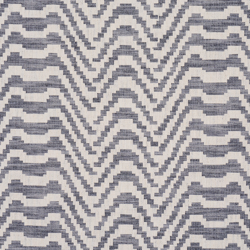 Stepped Chevron Fabric, Blue