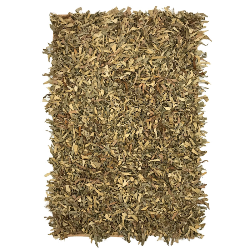 Tapis en cuir 95% cuir / 5% coton Shaggy Collection, Rectangle 3 pi 6 po x 5 pi 6 po