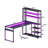 Reversble L-shaped Desk With Large Glass Display Storage Shelves, Computer Desk With Power Outlet, Gaming Table With Led Lights And Versatile Hook