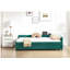 Lit de jour rembourré avec lit gigogne, structure de lit en bois robuste, conception de grille de diamant moderne, pour chambre à coucher, chambre d'amis (émeraude)-262713520