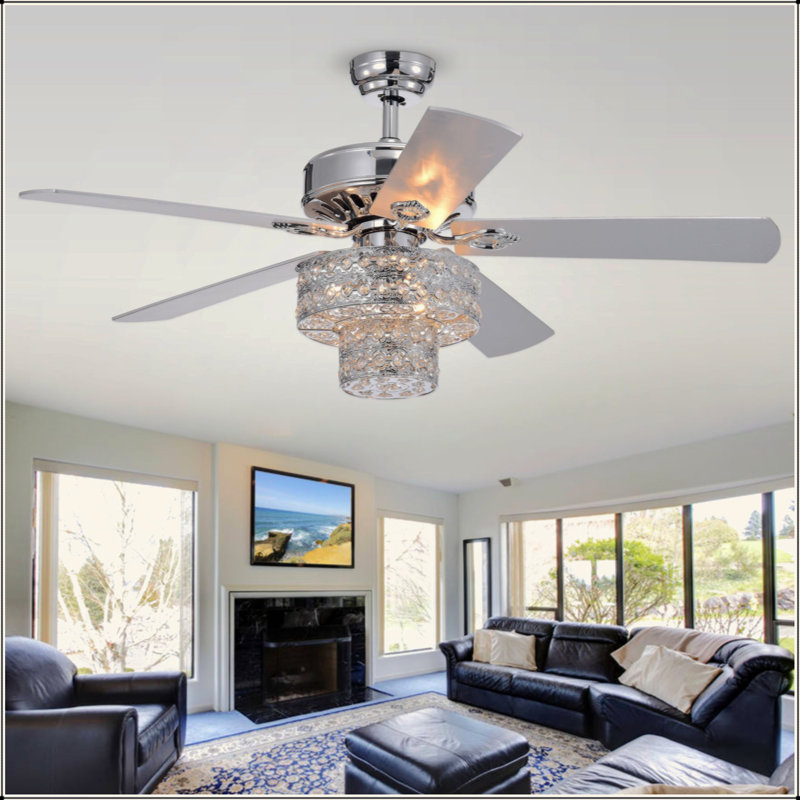 Ventilateur de plafond argenté à 5 pales Empire Un