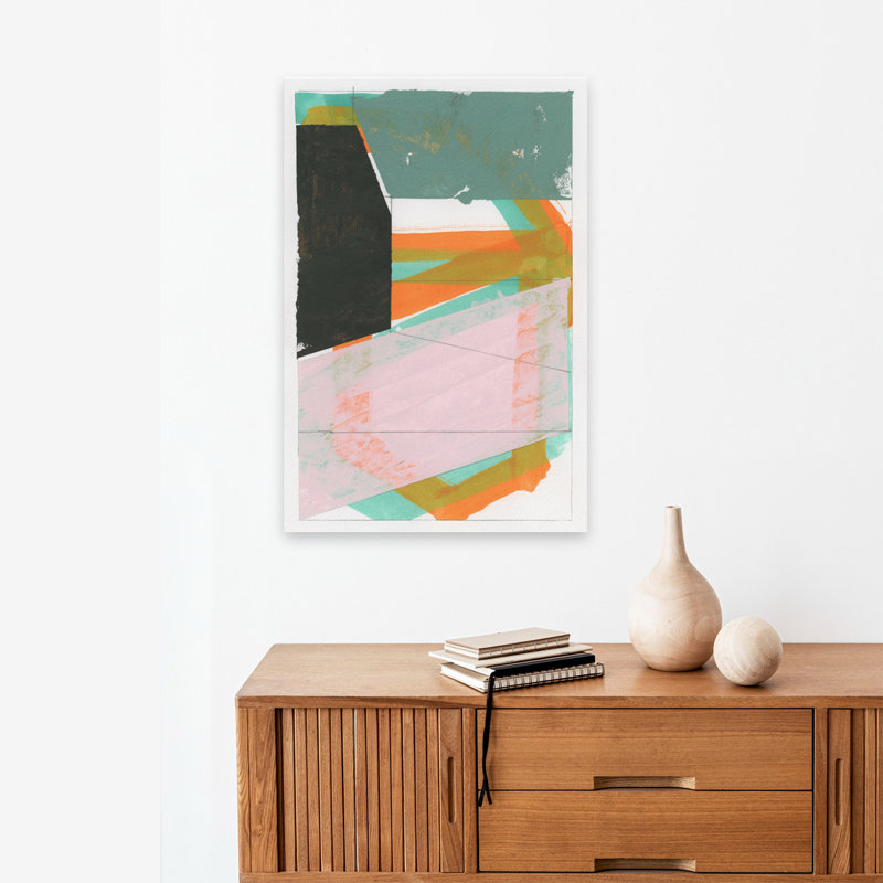 Gentle Geo I Minimalist; Forme géométrique moderne abstrait moderne, H 24 po x l 16 po