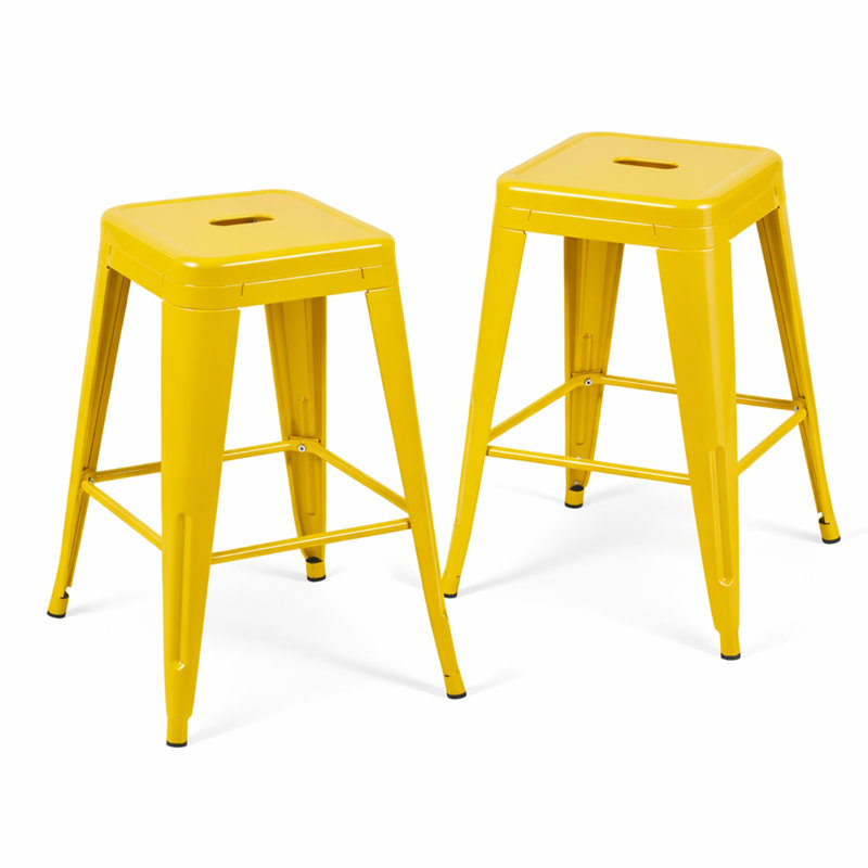 Counter Height Stool, Yellow, 2