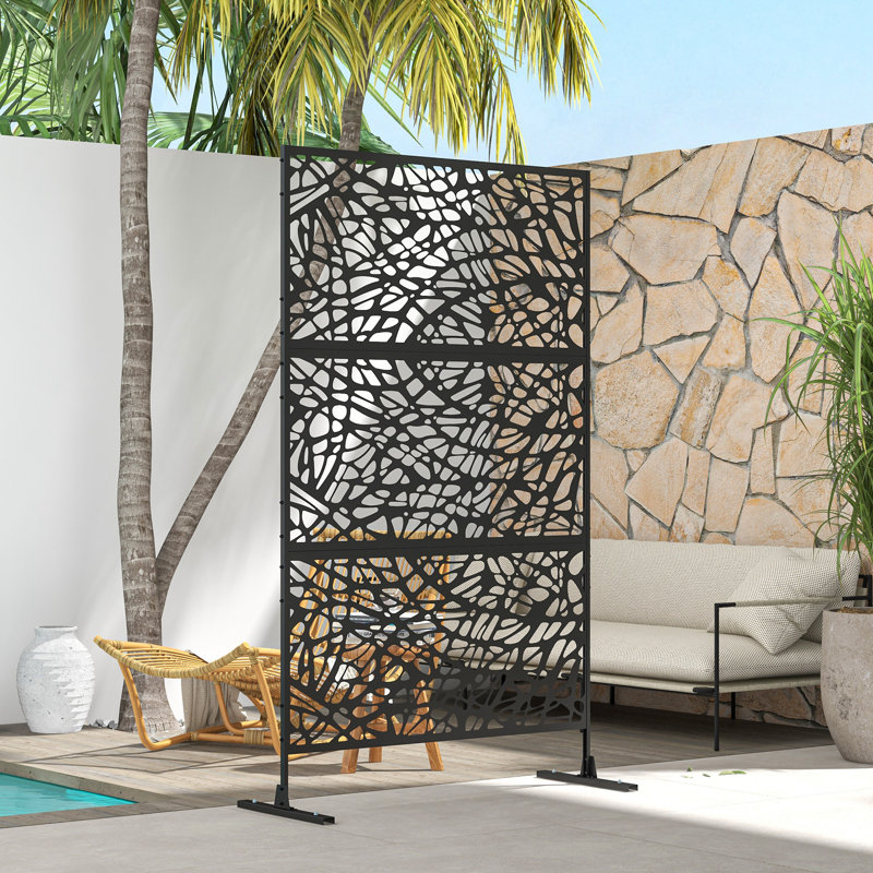 Cavon 198cm H x 122cm W Steel Privacy Screen Included