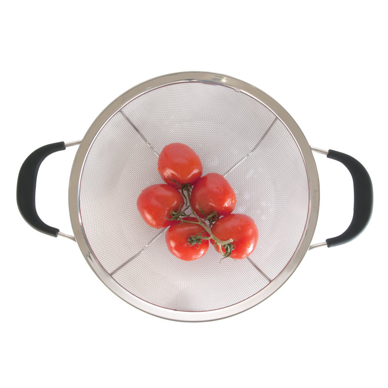 10" Stainless Steel Round Mesh Colander with TPR Handles