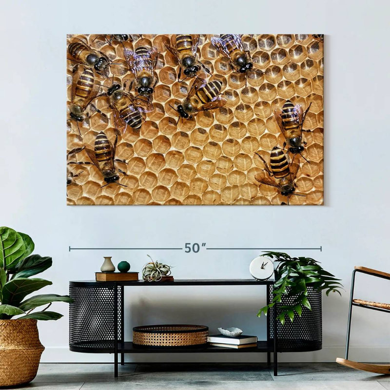 Brampt Honeycomb Bees, 34" H x 51" W