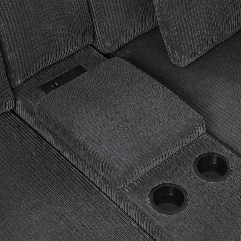 Paendley 163" Upholstered Sofa, Dark Gray