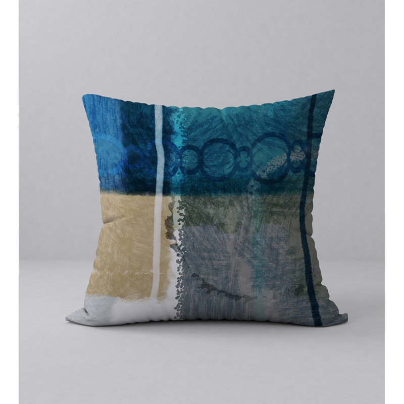 Abstract Reversible Throw Pillow, 18" x 18"