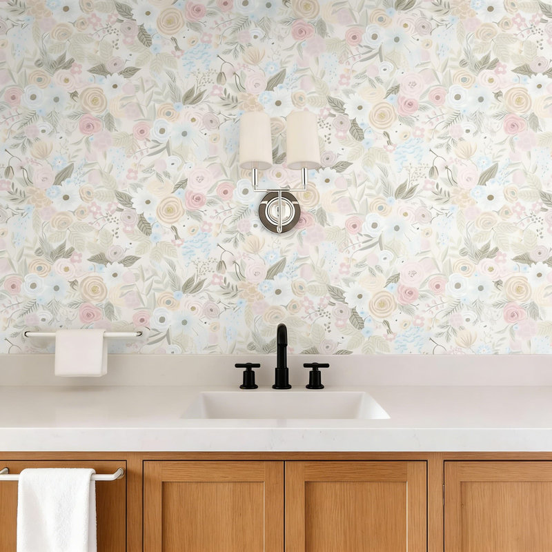 Papier peint adhésif amovible - Motif de feuilles à motif aquarelle floral Boho pour tiroirs et décorations murales de meubles de chambre à coucher