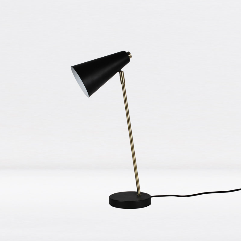 Colchique Metal Desk Lamp, Black/Brass, Black