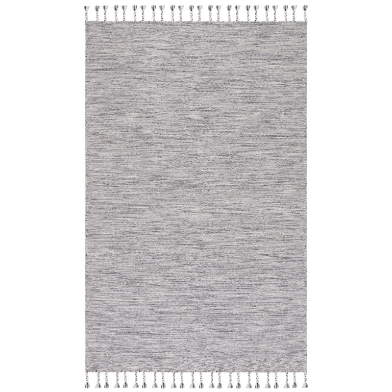 Tapis en laine tissé à la main gris foncé / beige Alecsander, Rectangle de 5 pi x 8 pi