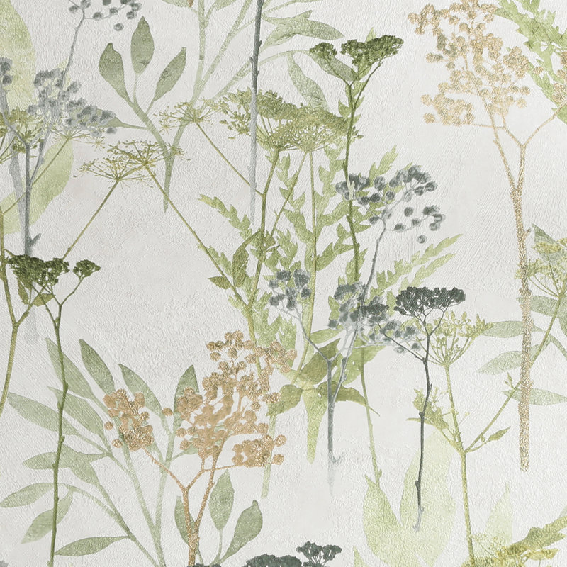 Papier peint solstice doré, Vert