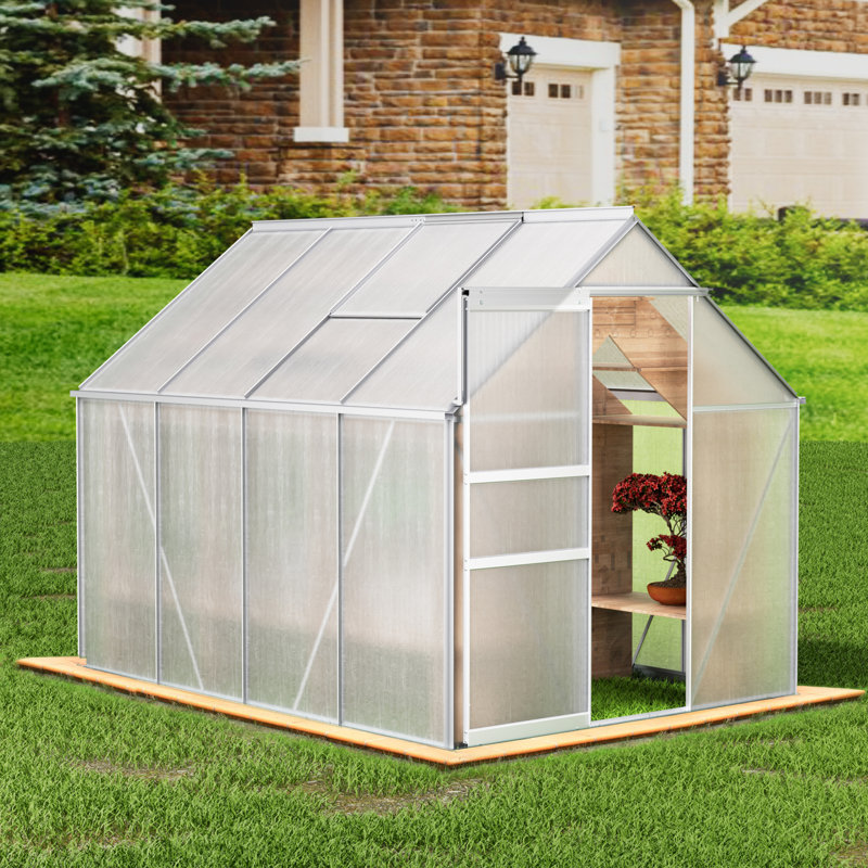 Serre de plain-pied en polycarbonate avec évent de toit