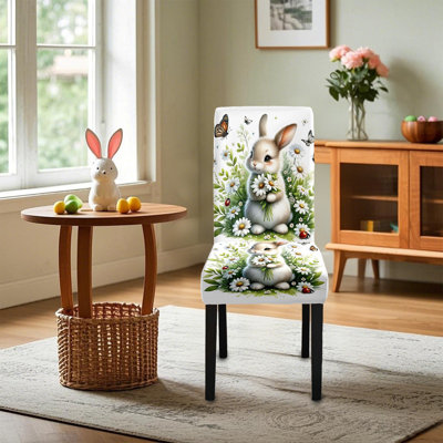 Easter Dining Chair Covers Chair Back Covers Removable Washable Chair Protectors For Easter Home Kitchen