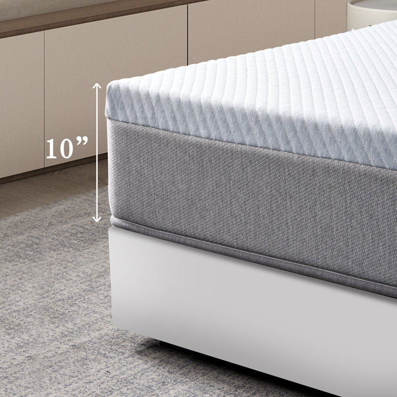 Sinegal 10'' Medium Hybrid Mattresses with Cooling Gel Memory Foam and Pocket Springs Mattress in a Box, King