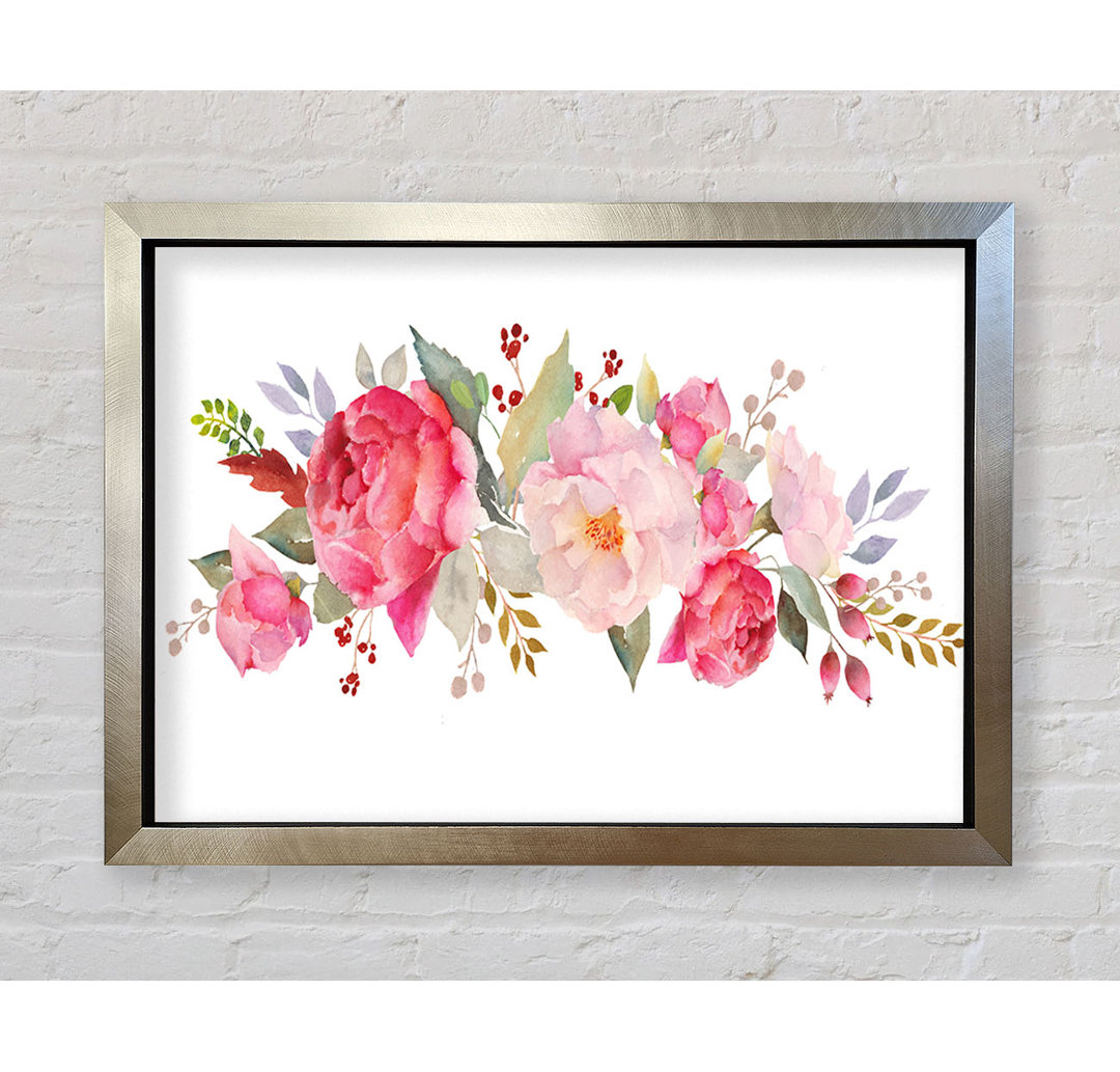 Bouquet Of Pink And Peach Flowers - Einzelner Bilderrahmen Kunstdrucke