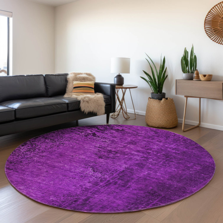 Premium Machine Washable Cerrito AMF554 Purple Rug