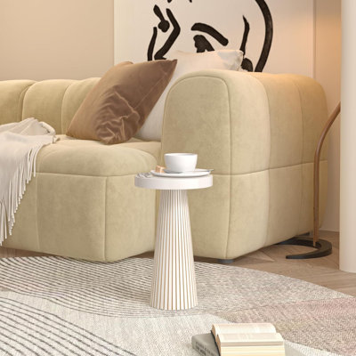 Mid Century Elegant Design Modern Night Stand Circle Bedside Table Side Table