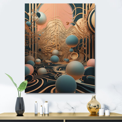 «Graphic Bliss Retro Futuristic Architecture», reproduction sur toile