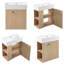 Meuble-lavabo flottant moderne avec lavabo en céramique et rangement à gauche - conception compacte de 21,6 po pour les petites salles de bain-1595690713-1595690709