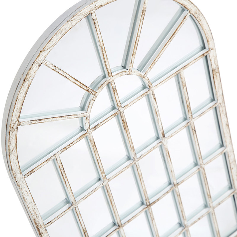 Milano Metal Arch Wall Mirror, White, 77cm H x 49cm W