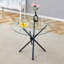 Table ronde circulaire en verre trempé transparent