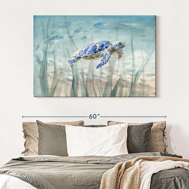 Undersea Turtle Canvas Print, 51" H x 34" W