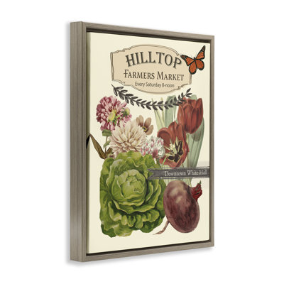 «Rustic Farmers Market Goods», art mural sur toile flottante par Grace Popp