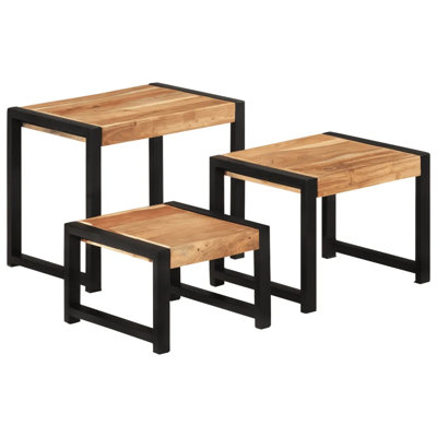 Stephanie Nesting Tables 3 Pieces Solid Wood