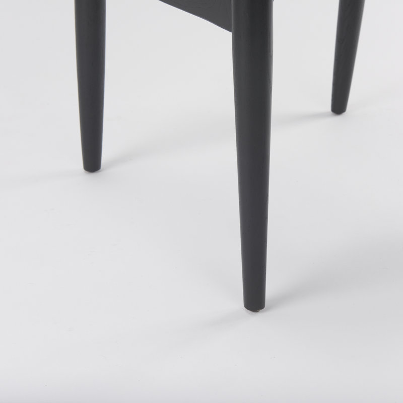 Chaise rembourrée Cline, Polyuréthane gris, Noir