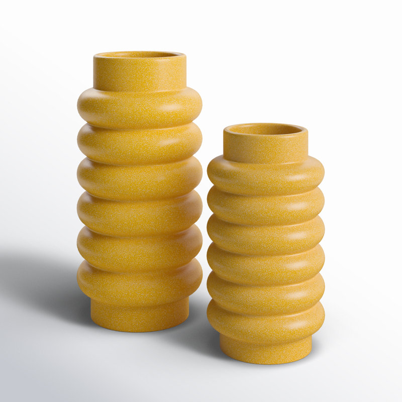 Alix 16.2'' Stoneware Table Vase, Yellow