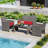 8 PCS Patio Conversation Set with Seat Cushions & Tempered Glass Tabletop, Outdoor -1023142977