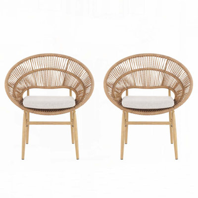 Outdoor Wicker Papasan Style Dining Chair