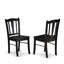 Ensemble de salle à manger 5 pièces moderne comprenant une table ronde en bois et 4 chaises de salle à manger avec dossier à lattes - finition noire-825157000-825157001-899820314