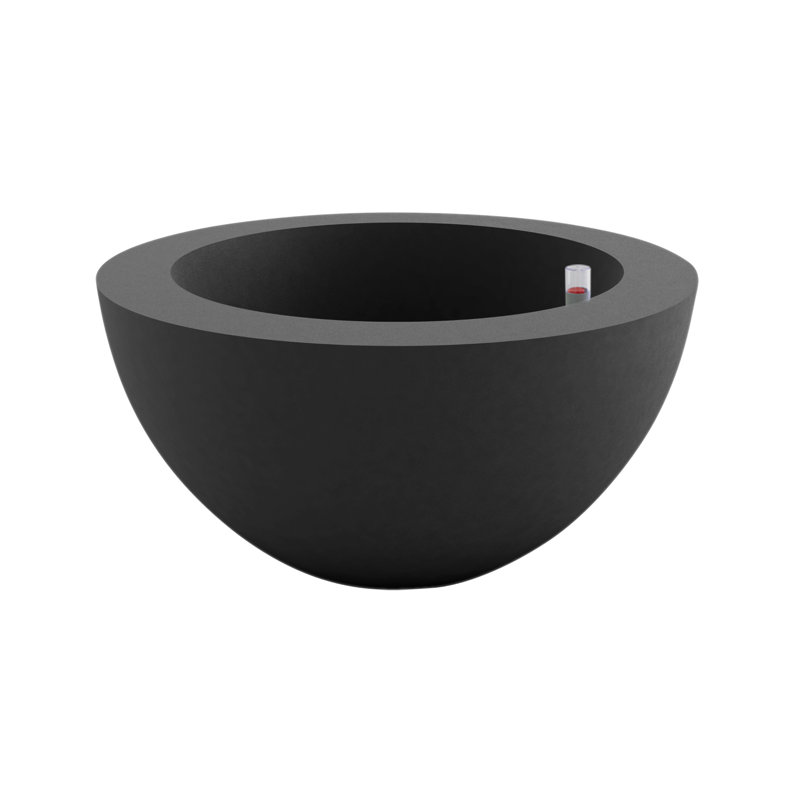 Sfera Resin Pot Planter, Anthracite, 11.75" H x 23.5" W x 23.5" D
