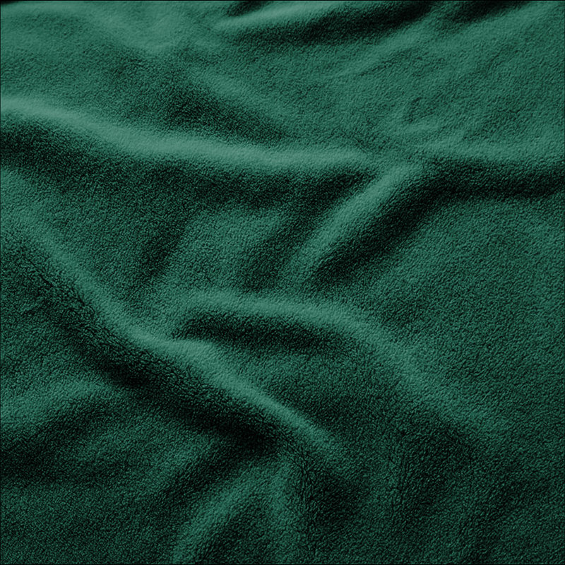 Fairmont Park Solid Color Lightweight, Warm Breathable, Soft Sherpa Fleece Blanket, Green Emerald, Kingsize 240cm x 200cm