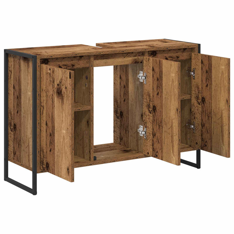 Freestanding Under Sink Cabinet, Old Wood