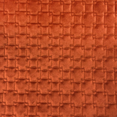Kerry Fabric | Quilt Square Velvet with Backing Fabric | Color Orange