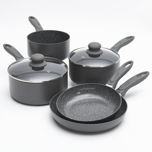 5 Piece Aluminium Grey Non-Stick Cookware Set