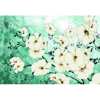 " Pale Mint Floral " Painting Print