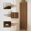 Armoire de cuisine de 70,5 po de hauteur avec 2 portes, armoire d'angle cannelée pour la cuisine, la salle à manger, le salon et la chambre à coucher-2066799527