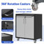 Armoire de rangement en métal avec roues rotatives - pour différents espaces. , Réglable, eau. Noir et gris L 28,84 po x P 16,74 po, H 34,65 po, transportable et polyvalente.