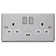 Polished Chrome 2 Gang 13A DP Ingot 1 USB Twin Double Switched Plug Socket