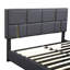 Grand lit plateforme tapissier avec système de rangement hydraulique, aucun sommier nécessaire-1226507654